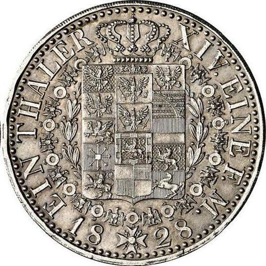 Revers Taler 1828 D "Typ 1823-1828" - Silbermünze Wert - Preußen, Friedrich Wilhelm III