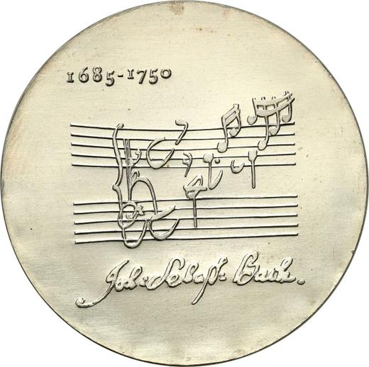 Anverso 20 marcos 1975 "Johann Sebastian Bach" - valor de la moneda de plata - Alemania, República Democrática Alemana (RDA)