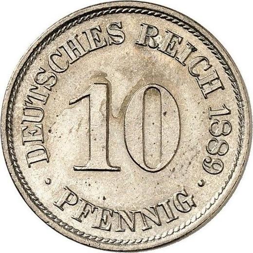 Аверс монеты - 10 пфеннигов 1889 года A "Тип 1873-1889" - цена  монеты - Германия, Германская Империя