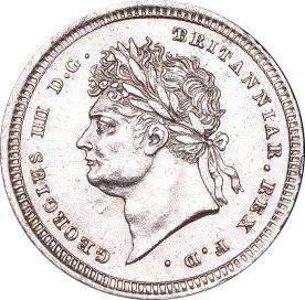 Anverso 2 peniques 1826 "Maundy" - valor de la moneda de plata - Gran Bretaña, Jorge IV