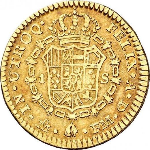 Реверс монеты - 1 эскудо 1773 года Mo FM - цена золотой монеты - Мексика, Карл III