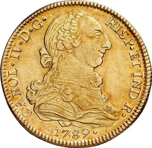 Аверс монеты - 4 эскудо 1789 года Mo FM - цена золотой монеты - Мексика, Карл IV