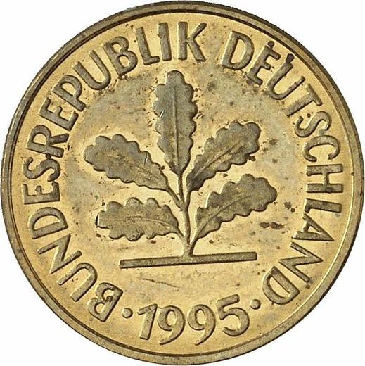 Reverso 5 Pfennige 1995 G - valor de la moneda  - Alemania, RFA