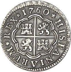 Rewers monety - 1 real 1760 M JP - cena srebrnej monety - Hiszpania, Karol III