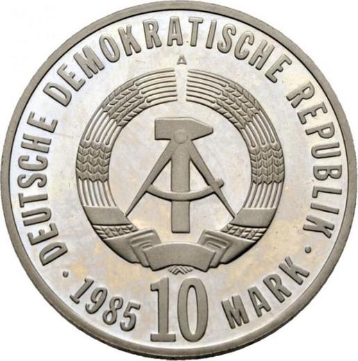 Reverso 10 marcos 1985 A "Liberación del fascismo" - valor de la moneda  - Alemania, República Democrática Alemana (RDA)