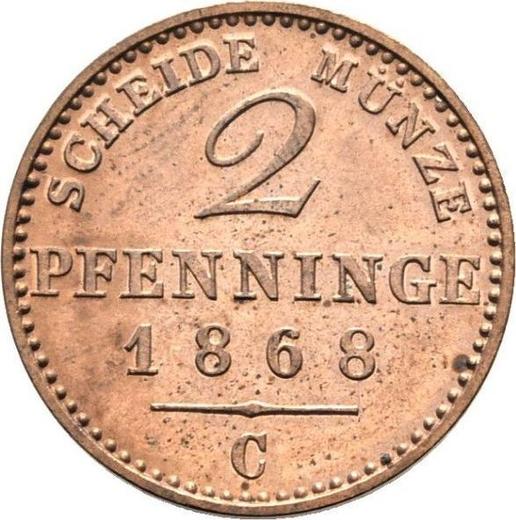 Reverso 2 Pfennige 1868 C - valor de la moneda  - Prusia, Guillermo I
