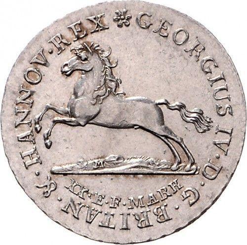 Anverso 16 Gutegroschen 1820 "Tipo 1820-1821" - valor de la moneda de plata - Hannover, Jorge IV