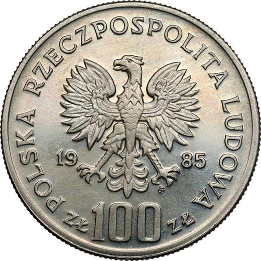Awers monety - PRÓBA 100 złotych 1985 MW SW "Przemysł II" Miedź-nikiel - cena  monety - Polska, PRL