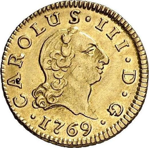 Awers monety - 1/2 escudo 1769 S CF - cena złotej monety - Hiszpania, Karol III