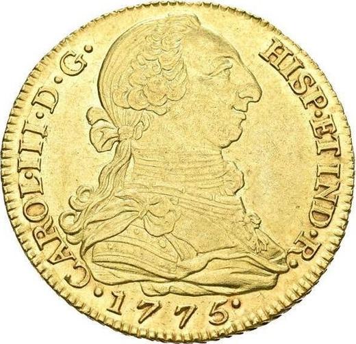 Awers monety - 4 escudo 1775 M PJ - cena złotej monety - Hiszpania, Karol III