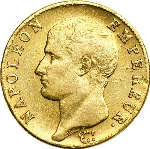 Anverso 40 francos 1806 U "Tipo 1806-1807" Turín - valor de la moneda de oro - Francia, Napoleón I Bonaparte