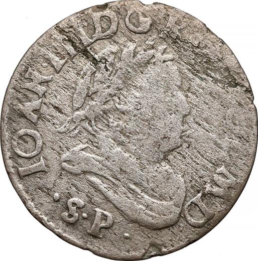 Аверс монеты - Трояк (3 гроша) 1684 года SP - цена серебряной монеты - Польша, Ян III Собеский