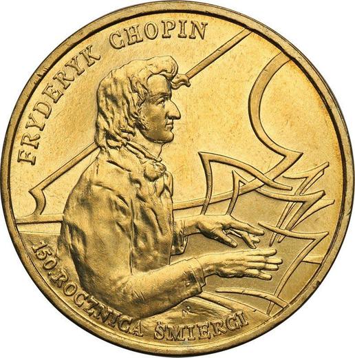 Reverso 2 eslotis 1999 MW NR "150 aniversario de la muerte de Frédéric Chopin" - valor de la moneda  - Polonia, República moderna