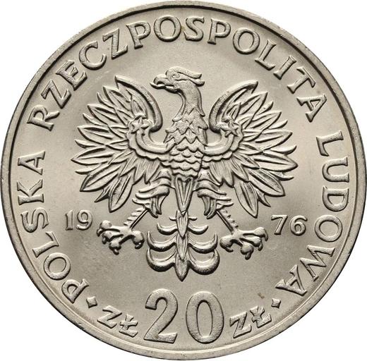 Obverse 20 Zlotych 1976 "Marceli Nowotko" -  Coin Value - Poland, Peoples Republic