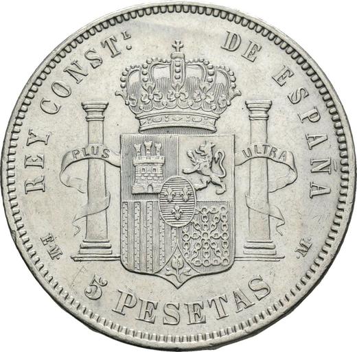 Revers 5 Pesetas 1879 EMM - Silbermünze Wert - Spanien, Alfons XII