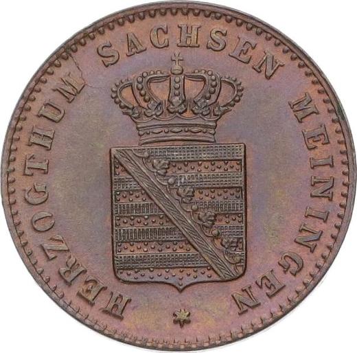 Аверс монеты - 2 пфеннига 1860 года - цена  монеты - Саксен-Мейнинген, Бернгард II