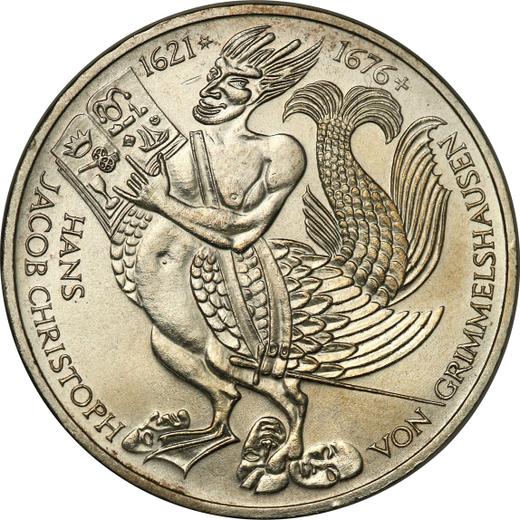 Аверс монеты - 5 марок 1976 года D "Гриммельсгаузен" - цена серебряной монеты - Германия, ФРГ