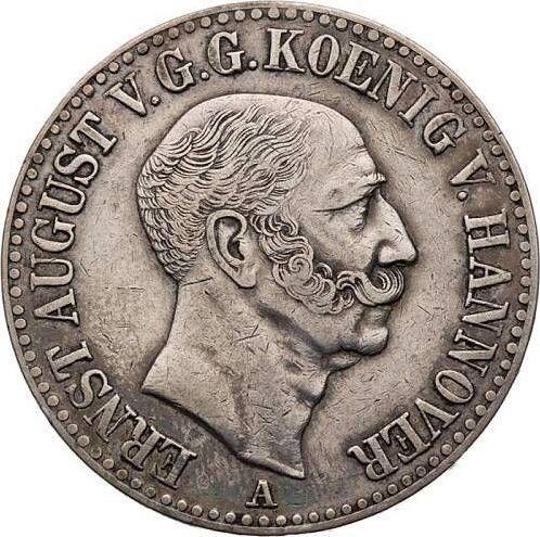 Awers monety - Talar 1845 A - cena srebrnej monety - Hanower, Ernest August I