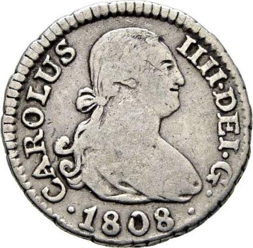 Awers monety - 1/2 reala 1808 M FA - cena srebrnej monety - Hiszpania, Karol IV
