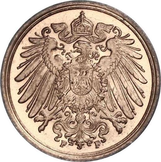 Reverso 1 Pfennig 1900 F "Tipo 1890-1916" - valor de la moneda  - Alemania, Imperio alemán