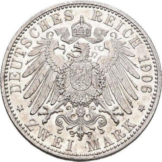 Реверс монеты - 2 марки 1906 года F "Вюртемберг" - цена серебряной монеты - Германия, Германская Империя