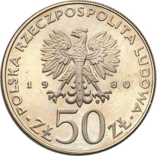 Аверс монеты - Пробные 50 злотых 1980 года MW "Казимир I Восстановитель" Медно-никель - цена  монеты - Польша, Народная Республика