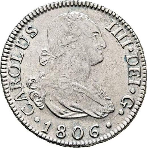 Anverso 2 reales 1806 M FA - valor de la moneda de plata - España, Carlos IV