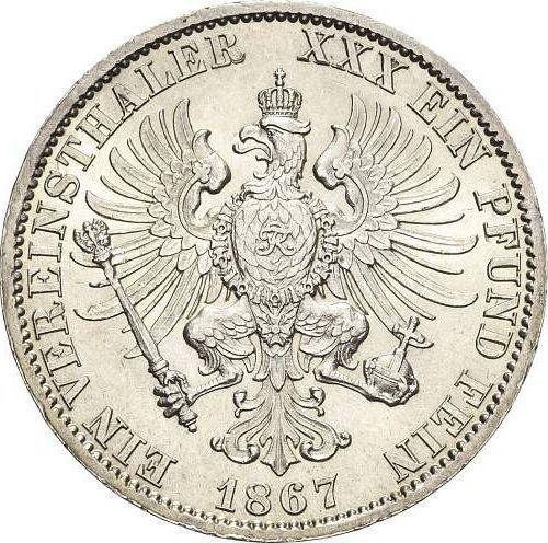 Reverso Tálero 1867 A - valor de la moneda de plata - Prusia, Guillermo I