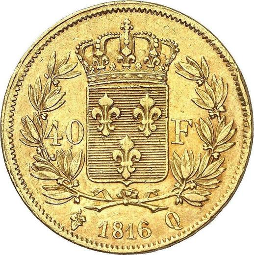 Rewers monety - 40 franków 1816 Q "Typ 1816-1824" Perpignan - Francja, Ludwik XVIII