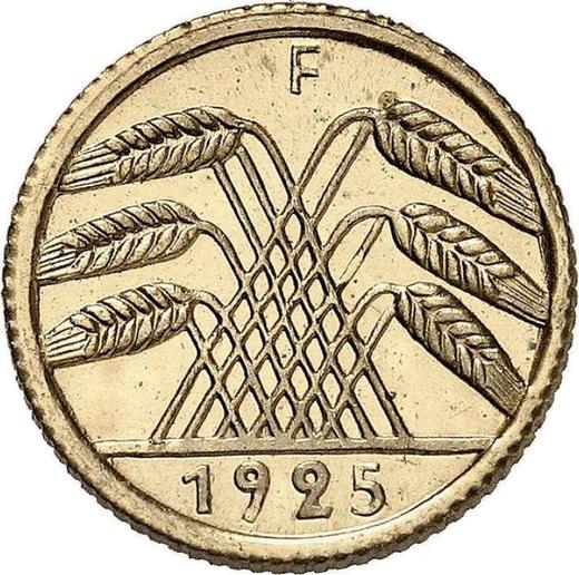Reverso 5 Reichspfennigs 1925 F - valor de la moneda  - Alemania, República de Weimar