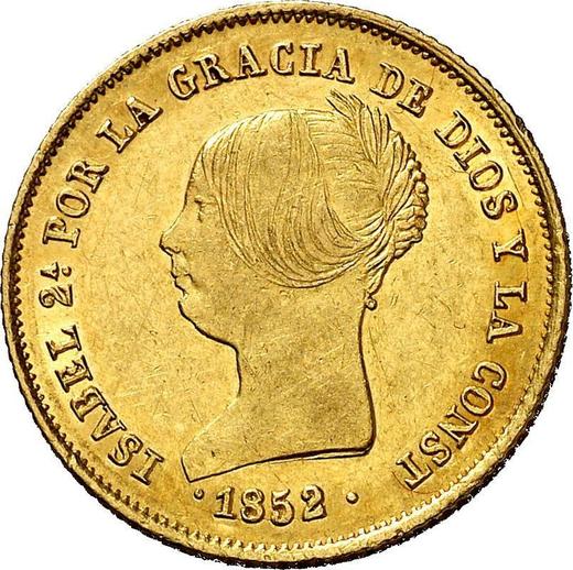 Anverso 100 reales 1852 Estrellas de siete puntas - valor de la moneda de oro - España, Isabel II