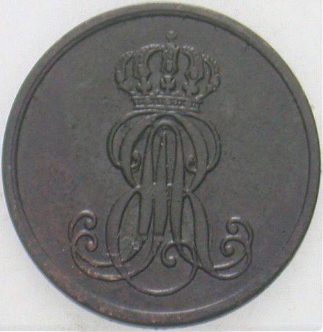Anverso 1 Pfennig 1846 A "Tipo 1845-1851" - valor de la moneda  - Hannover, Ernesto Augusto 