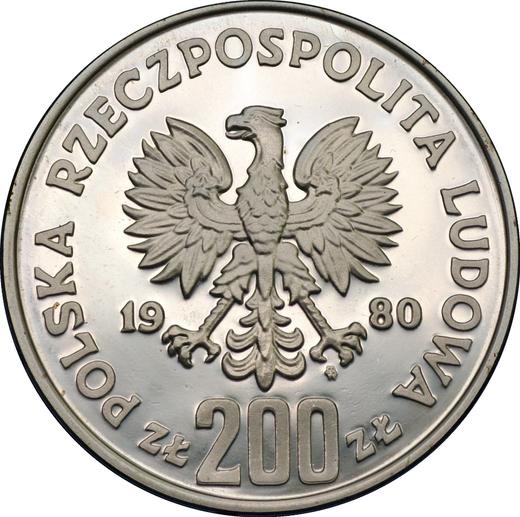 Аверс монеты - 200 злотых 1980 года MW "Болеслав I Храбрый" Серебро - цена серебряной монеты - Польша, Народная Республика