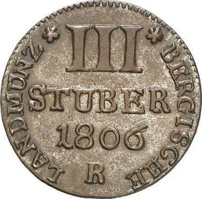 Rewers monety - 3 stuber 1806 R - cena srebrnej monety - Berg, Maksymilian I Józef