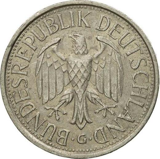 Reverso 1 marco 1977 G - valor de la moneda  - Alemania, RFA