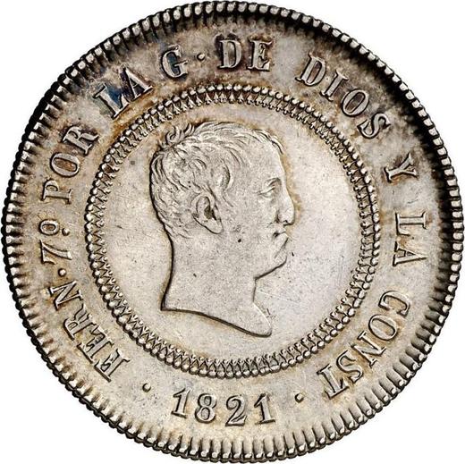 Аверс монеты - 10 реалов 1821 года M SR - цена серебряной монеты - Испания, Фердинанд VII
