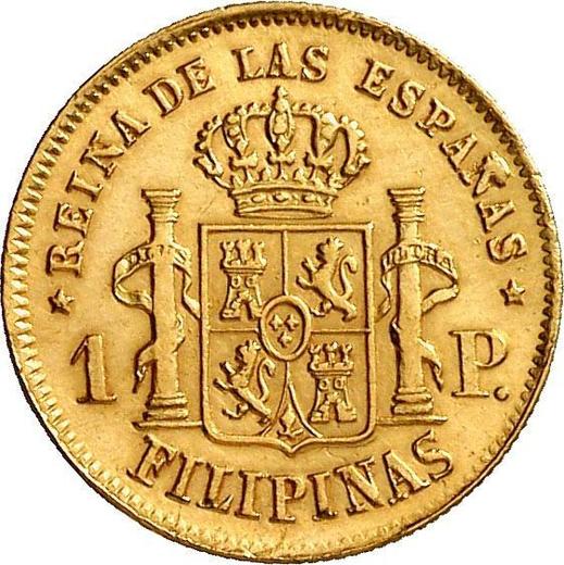 Реверс монеты - 1 песо 1867 года - цена золотой монеты - Филиппины, Изабелла II