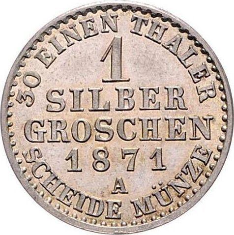 Reverso 1 Silber Groschen 1871 A - valor de la moneda de plata - Prusia, Guillermo I