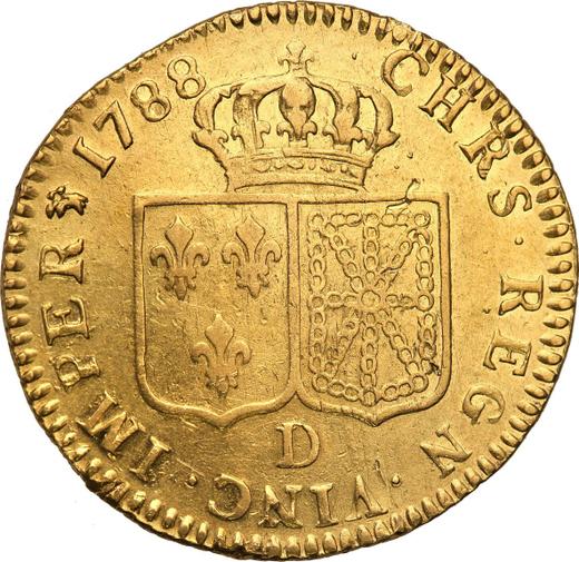 Reverso Louis d'Or 1788 D Lyon - valor de la moneda de oro - Francia, Luis XVI