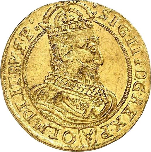 Аверс монеты - Дукат 1630 года - цена золотой монеты - Польша, Сигизмунд III Ваза