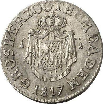 Awers monety - 3 krajcary 1817 - cena srebrnej monety - Badenia, Karol Ludwik