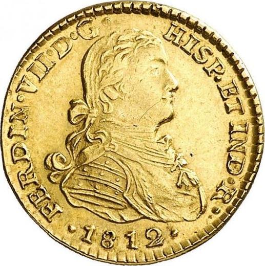 Awers monety - 1 escudo 1812 Mo HJ - cena złotej monety - Meksyk, Ferdynand VII