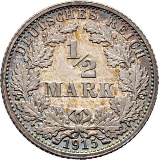 Awers monety - 1/2 marki 1915 E "Typ 1905-1919" - cena srebrnej monety - Niemcy, Cesarstwo Niemieckie