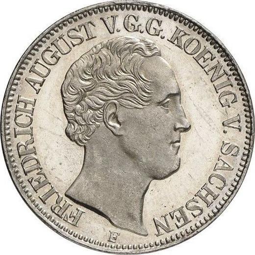 Аверс монеты - Талер 1851 года F "Горный" - цена серебряной монеты - Саксония-Альбертина, Фридрих Август II