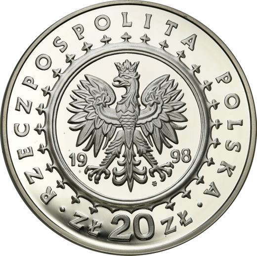 Аверс монеты - 20 злотых 1998 года MW EO "Курницкий замок" - цена серебряной монеты - Польша, III Республика после деноминации