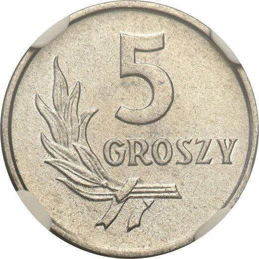 Rewers monety - 5 groszy 1971 MW - cena  monety - Polska, PRL