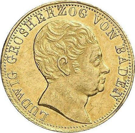 Anverso 5 florines 1823 - valor de la moneda de oro - Baden, Luis I