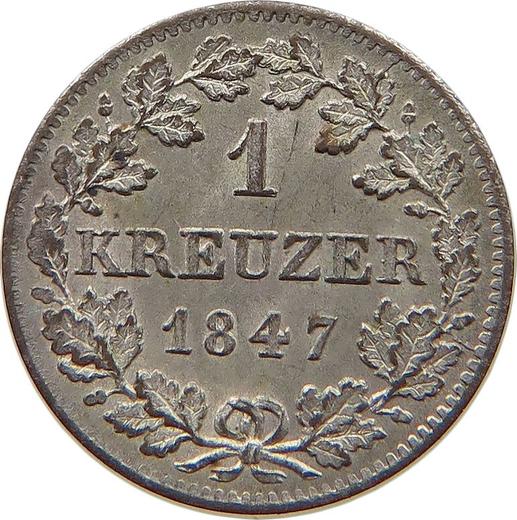 Reverso 1 Kreuzer 1847 - valor de la moneda de plata - Baviera, Luis I