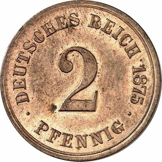Аверс монеты - 2 пфеннига 1875 года J "Тип 1873-1877" - цена  монеты - Германия, Германская Империя