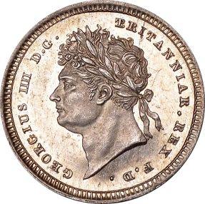 Awers monety - 2 pensy 1825 "Maundy" - cena srebrnej monety - Wielka Brytania, Jerzy IV